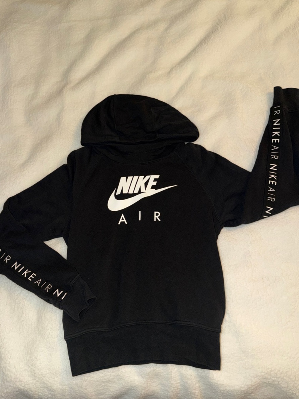 Nike Black Hoodie with White Nike Air Logo